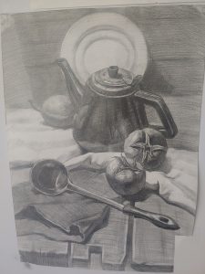 茶壶碟子-素描-阳光小屋