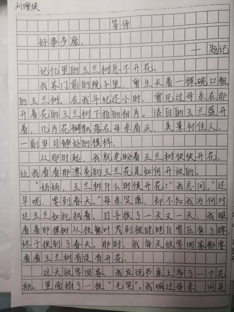 作文:等待-阳光小屋